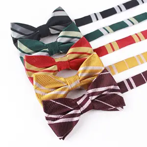 Klassieke Luxe Zwart Patroon Bow Tie Mens Roze Strikje En Pocket Vierkante Set