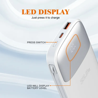 LDNIO PQ19 Nouvelle conception de batterie externe 10000 mAh portable avec câble, chargeur mobile, batteries externes
