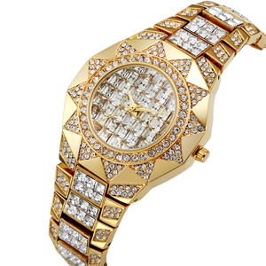 Orologio da Polso Femminile <span class=keywords><strong>di</strong></span> Alta Gamma con Movimento al Quarzo Giapponese, Diamanti Baguette e Cassa Dorata - Product Image 4