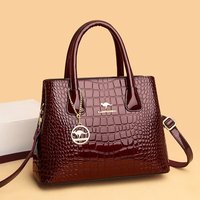 Tas Selempang Wanita Model Bucket Kulit Paten Vintage dengan Ritsleting, Desainer Mewah 2026, untuk Wanita