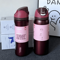 Bouteille isotherme OME en acier inoxydable à double paroi, isolée sous vide, pour 24oz et 32oz, avec blocs de couleur, idéale pour l'école et le bureau, maintien au chaud 24h+