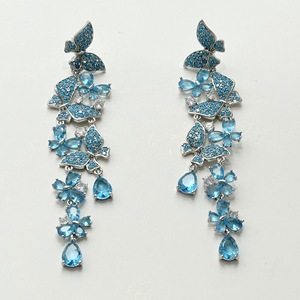Pendientes de Plata de Ley 925 Roche OEM con Circonita, Diseño de Mariposa Moderno para Mujer, Regalo de Lujo - Product Image 2