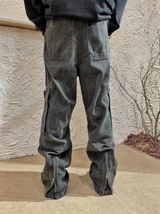 Etiqueta personalizada Street Wear Calças Vintage Sujo Lavado Stock Boot Cut Flared Fit Calças de carga <span class=keywords><strong>Jeans</strong></span> Drop Ship Cargo <span class=keywords><strong>Jeans</strong></span> - Product Image 4