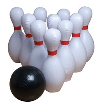 Ensemble de bowling gonflable blanc Bravo, quilles pliables, jeu de boules, pour l'intérieur et l'extérieur, jardin, pelouse, jeu familial, enfants, adultes, fête
