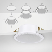 Thinuna Système de sonorisation CS-205A-FD Haut-parleur de plafond 6W Boîte de haut-parleurs de plafond ignifuge intégrée en métal pour magasin