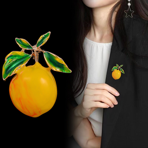 Nuevo broche de limón creativo fruta pecho flor aleación esmalte limón broche ropa fiesta regalo insignia Pin - Product Image 3