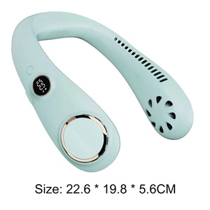 Ventilador de Cuello USB de 3000 mAh/2000 mAh con Pantalla LED Digital, Refrigeración por Aire, Ventilador de Cuello Portátil sin Aspas para Viajes al Aire Libre - Product Image 2