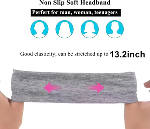 Diademas con logotipo personalizado para mujer, diademas deportivas elásticas para el sudor para yoga, diadema fina suave de algodón, envoltura de <span class=keywords><strong>pelo</strong></span> antideslizante para entrenamiento - Product Image 4