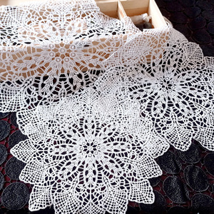 Mantel Individual Redondo <span class=keywords><strong>de</strong></span> Encaje Blanco Vintage, Mantel Individual Bordado para Navidad, Mantel Individual para Tazas, Posavasos para Té, Mantel Individual para Café, Mantel Individual para Cocina - Product Image 4
