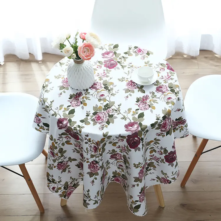 आयोजनों के लिए मुद्रित देहाती प्रकार पार्टी पॉलिएस्टर सूती टेबल कपड़ा आयताकार टेबल कवर कपड़े