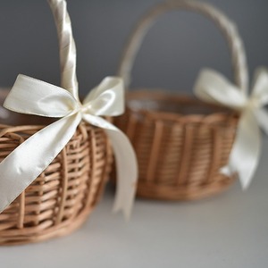 Handmade Rattan Flower <b>Basket</b> S Size With Handle For Gift Storage - Product Image 3