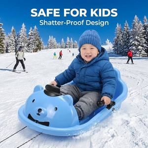Toboggan en plastique pour enfants, motif ours de dessin animé, multi-terrains (neige, herbe, sable), capacité 120 kg, en HDPE, jouet d'hiver d'extérieur pour enfants de 3 ans, fabriqué en usine - Product Image 1