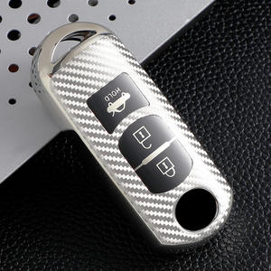 เคสใส่กุญแจรถยนต์2/3ปุ่มทำจากคาร์บอนไฟเบอร์สำหรับ MAZDA 2 3 6 Axela Atenza CX-5 CX5 CX-3 CX-7 <span class=keywords><strong>CX8</strong></span> CX-9 2016 2017 2018กระเป๋าอัตโนมัติ - Product Image 5