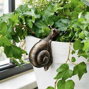 Resin Snail Decorative Ornament Bronze Color For Flower Pot Home Garden Artistic Craft Decoration - Product Image 3