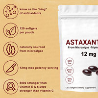 12mg d'astaxanthine Capsules de gélules pour soins de la peau Huile de krill Vitamine C Omega 3 Solfgel Supplément Extraits de plantes Suppléments blanchissants