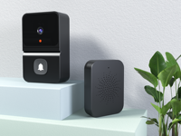 Sonnette intelligente avec communication facile, bouton de déclenchement, alimentation solaire, objectif grand angle 1080P, interphone, appels vocaux bidirectionnels