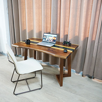 Art minimaliste Table de bonne qualité Table en résine époxy Table de rivière en bois massif 100%