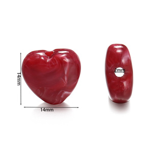 Acrylic Heart <b>Beads</b> Colorful Loose <b>Beads</b> For Jewelry Making Yiwu Origin Environmental Friendly - Product Image 5