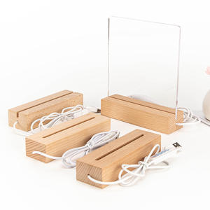 <span class=keywords><strong>LED</strong></span> Warmlicht Holz Rechteckige Acryl-Nachtleuchte Basis USB-Anschluss Kpop und Weltfußball-Pokal Muster Acrylplatten - Product Image 5