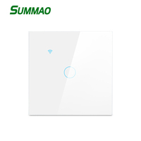 Interrupteur mural Wi-Fi Alexa, interrupteur intelligent Homekit, norme européenne, 1 gang, interrupteur tactile pour éclairage