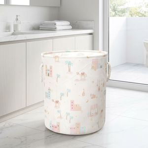 Panier à <span class=keywords><strong>linge</strong></span> pliable en toile de style arabe, grande capacité, rangement multifonctionnel pour la salle de bain, décoration de la maison avec poignée - Product Image 2