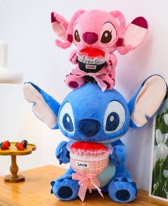 Nouvelle Peluche Stitch Rose de Xinhui, Poupée <span class=keywords><strong>Lilo</strong></span> & Stitch, Poupée Stitch Tenant une <span class=keywords><strong>Fleur</strong></span> - Product Image 6