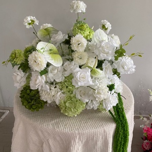 <b>Artificial</b> <b>Flower</b> Ball Pink <b>Flower</b> Baby Breath Rose <b>Flower</b> Ball Wedding Centerpieces for Wedding Table Party Decorations - Product Image 2