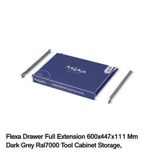 Fami Flexa Drawer Full Extension 600x447x111 Mm Dark <b>Grey</b> Ral7000 Tool <b>Cabinet</b> Storage - Product Image 3