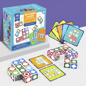Jeu de blocs à motifs en bois avec clochette pour enfants et adultes, idéal pour les soirées en famille - Product Image 4