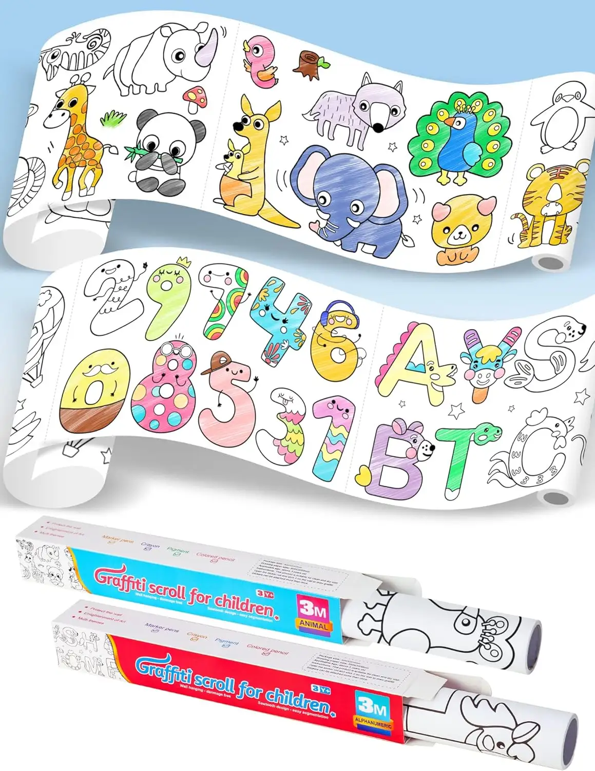 Rollo de dibujo para niños, papel de dibujo para niños, Popular Graffiti Scroll Children Art coloring scroll Paper para chico