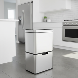 Contenedor de <span class=keywords><strong>Basura</strong></span> Inteligente de Acero Inoxidable de 60L <span class=keywords><strong>con</strong></span> <span class=keywords><strong>Sensor</strong></span> de Movimiento, 2 Compartimentos para Distinguir Residuos - Product Image 6