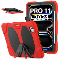 IPad için Pro 11 inç 2024 M4 A2836 üçlü katmanlar combo defender kılıf ile geri standı kaldırmak