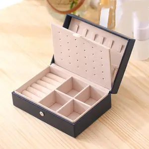 Caja de joyería de terciopelo azul y rosa de lujo, con logotipo para anillo, pendiente, collar, pulsera, brazalete, embalaje de regalo, precio de fábrica