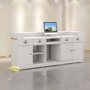 Mostrador de recepción LED moderno para salones de belleza, mostrador de recepción de oficina, mostrador de recepción de salón elegante - Product Image 5