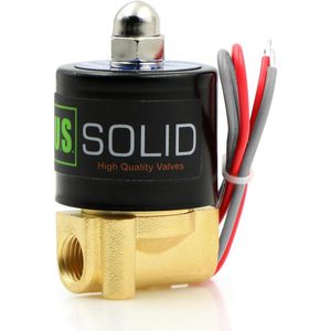 EE. UU. Válvula Solenoide de Latón Sólido de 1/4 Pulgada, 24 VCA, Normalmente Cerrada, VITON - Product Image 1