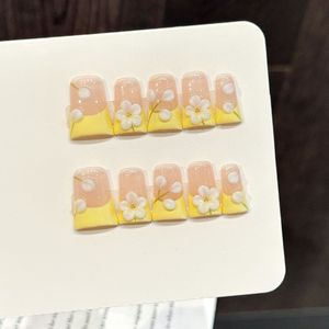 Uñas Postizas de Diseño Nuevo 2026, Coloridas, con Clip de Pico de Pato, Venta al por Mayor, Marca Privada, 10 Piezas, Hechas a Mano, Rojas Francesas - Product Image 4