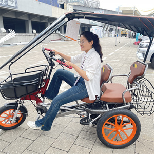 Tricycle électrique familial à assistance au pédalage pour adultes, 3 roues, à vendre / Vélo cargo à trois places, scooter électrique pour la mobilité - Product Image 3