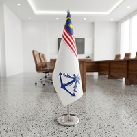 Drapeau de luxe personnalisé à 3 couches, légèrement orné avec 7 œillets, en tissu satiné avec manche blanc pour les agences gouvernementales