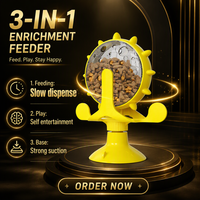 Jouet interactif distributeur de nourriture pour animaux de compagnie, distributeur lent rotatif en ABS pour chat et chien, pour le jeu autonome