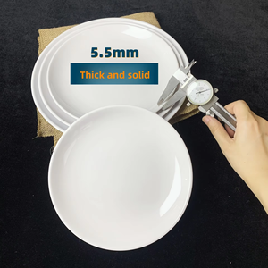 Assiettes en mélamine blanches de 6 pouces, assiettes plates, assiettes à <span class=keywords><strong>dessert</strong></span>, assiettes d'accompagnement, <span class=keywords><strong>service</strong></span> hôtelier, assiettes rondes incassables et durables - Product Image 3