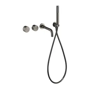 Hot Sale High Flow Rate Bath Tub FaucetとHand Shower 2 Handle Brass Gun Metal Wall Mounted Bathtub Faucet