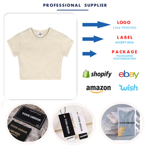 T-Shirt Crop Top <span class=keywords><strong>da</strong></span> Donna all'Ingrosso, Traspirante, Manica Corta, Sexy, Alta Qualità, Stile <span class=keywords><strong>Hip</strong></span> <span class=keywords><strong>Hop</strong></span> - Product Image 4