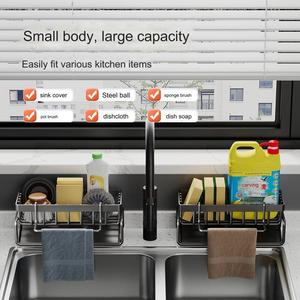 Organizzatore per Piatti in Acciaio, Dispenser di Sapone, Portaoggetti per Lavello da Cucina <span class=keywords><strong>con</strong></span> Vassoio di Drenaggio - Product Image 4