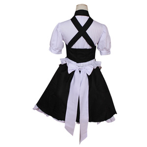 Traje de sirvienta de estilo japonés, vestido blanco y negro con volantes y delantal para mujeres adultas, disfraz de Lolita - Product Image 3