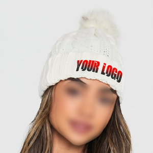 Gorros de punto ligeros de calidad superior al por mayor para hombre, gorros de punto jacquard con logotipo bordado personalizado grueso para hombre - Product Image 1