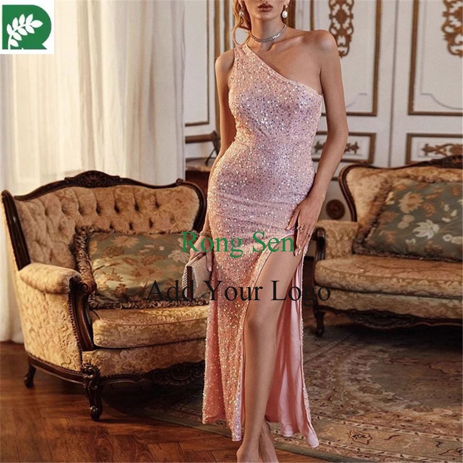 strapless open back dress New Arrival Elegant Tube Top Stitching Sequin Mermaid Sparkly Prom Dre   SposaBridal