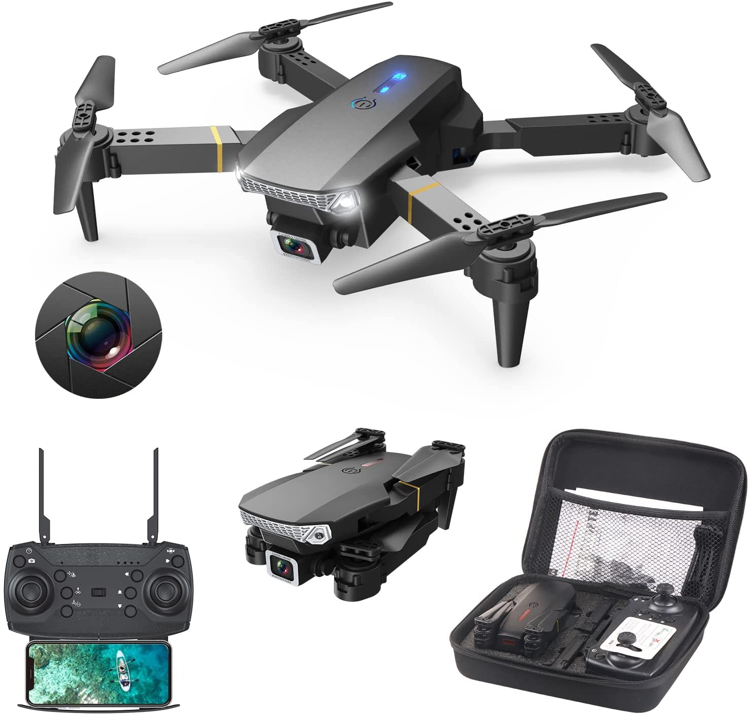 Недорогие складные Дроны с HD-камерой, радиоуправляемые Дроны с камерой 4k и gps, мини-Дрон с дистанционным управлением