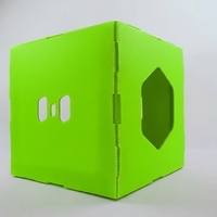 Boîte pliable pour animaux de compagnie en plastique recyclé, empilable, avec impression personnalisable, cage de transport pour animaux