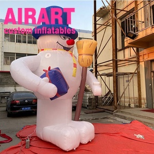 Sevimli açık dekorasyon şişme noel mavi eşarp kardan adam balon - Product Image 4