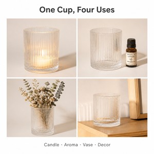 Frasco de Vidrio Transparente para Boticario, Logotipo Personalizado, OEM, Venta al por Mayor de Fábrica, Decorativo, de Alta Calidad, Base Gruesa, Contenedor para Velas Aromáticas - Product Image 2
